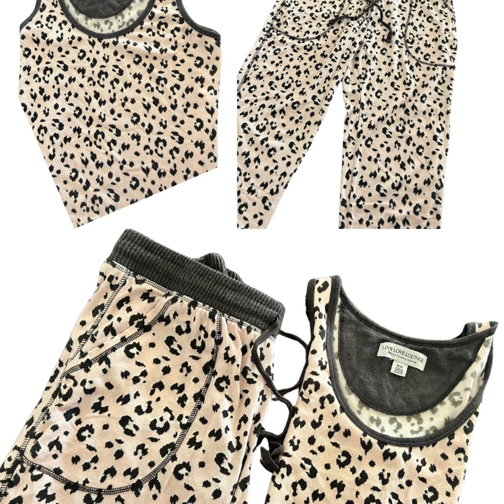 Cozy Lounge Set | Grey & Pink Leopard Print | Soft & Stylish